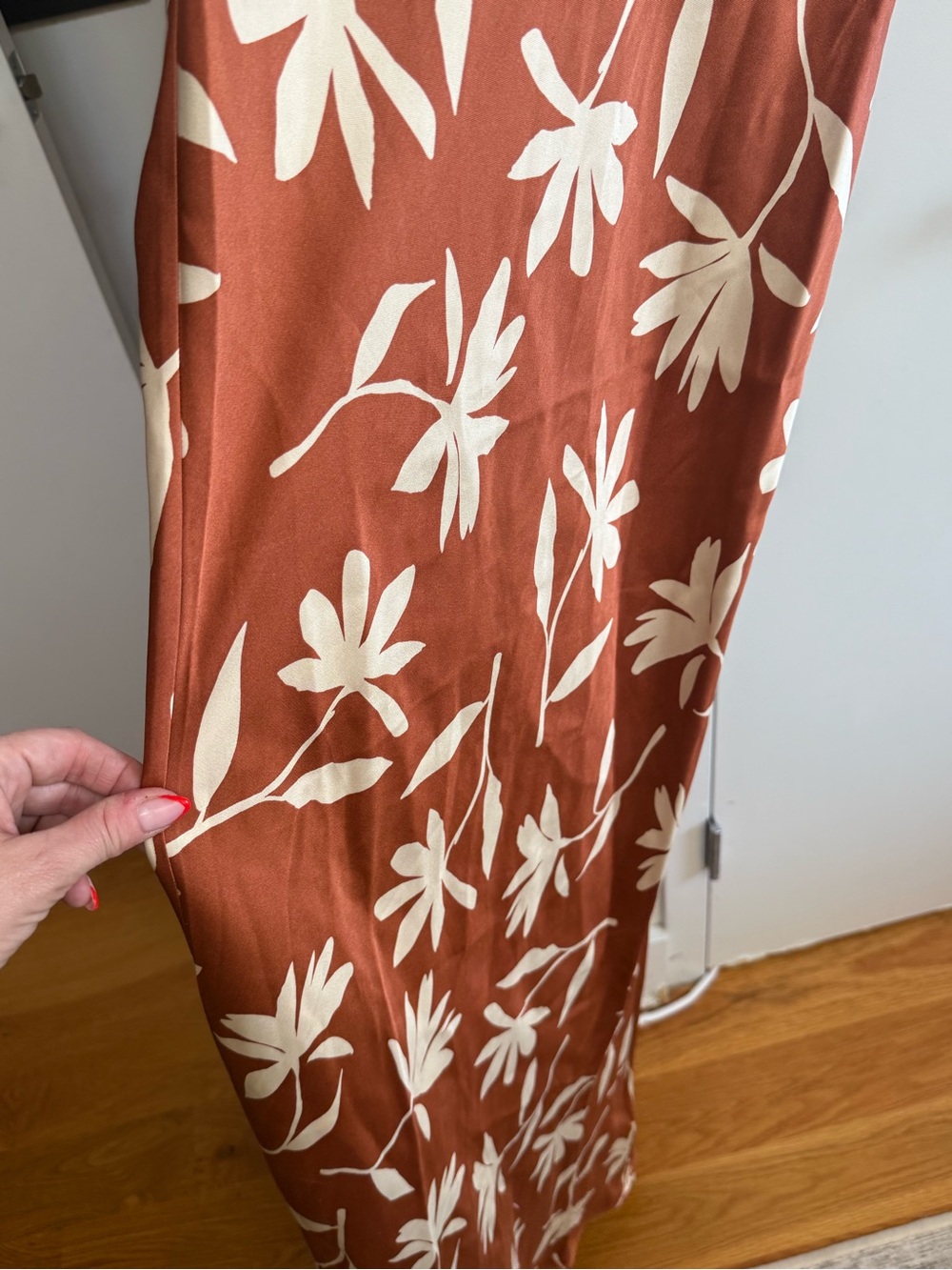 Anine Bing Rust Floral Maxi Dress with Cream Print - Picture 2 of 5